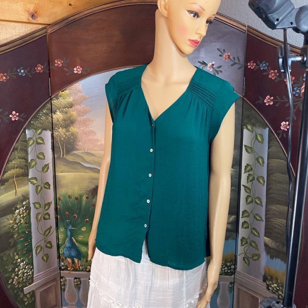 Conscious Forest Green Blouse size 6